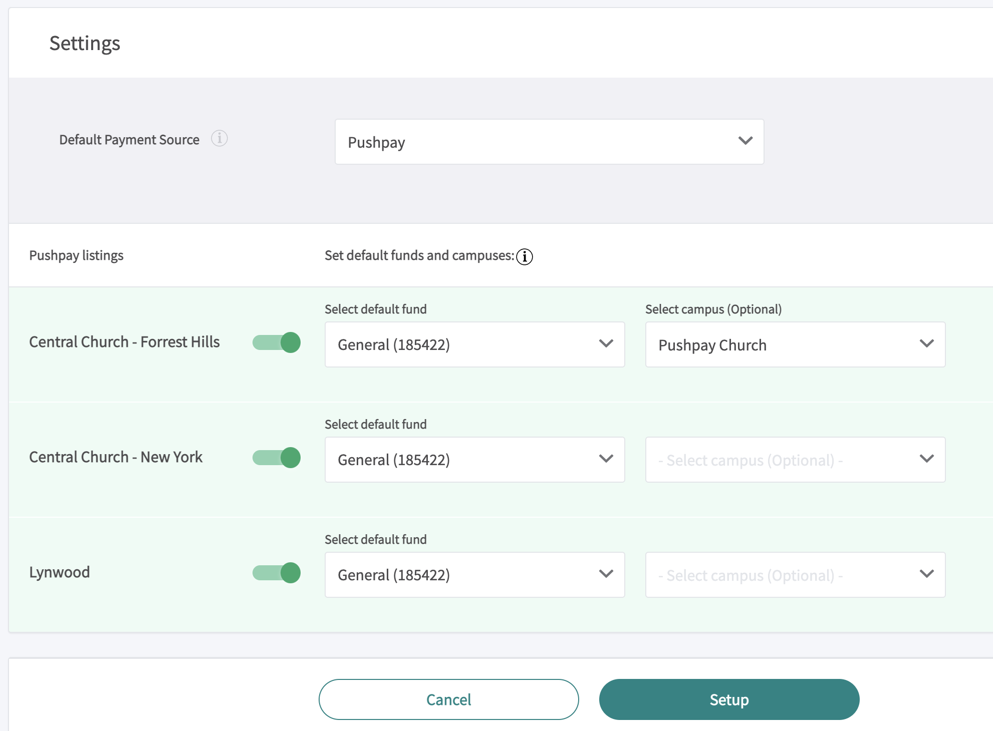 How to set up the Planning Center Giving Integration
