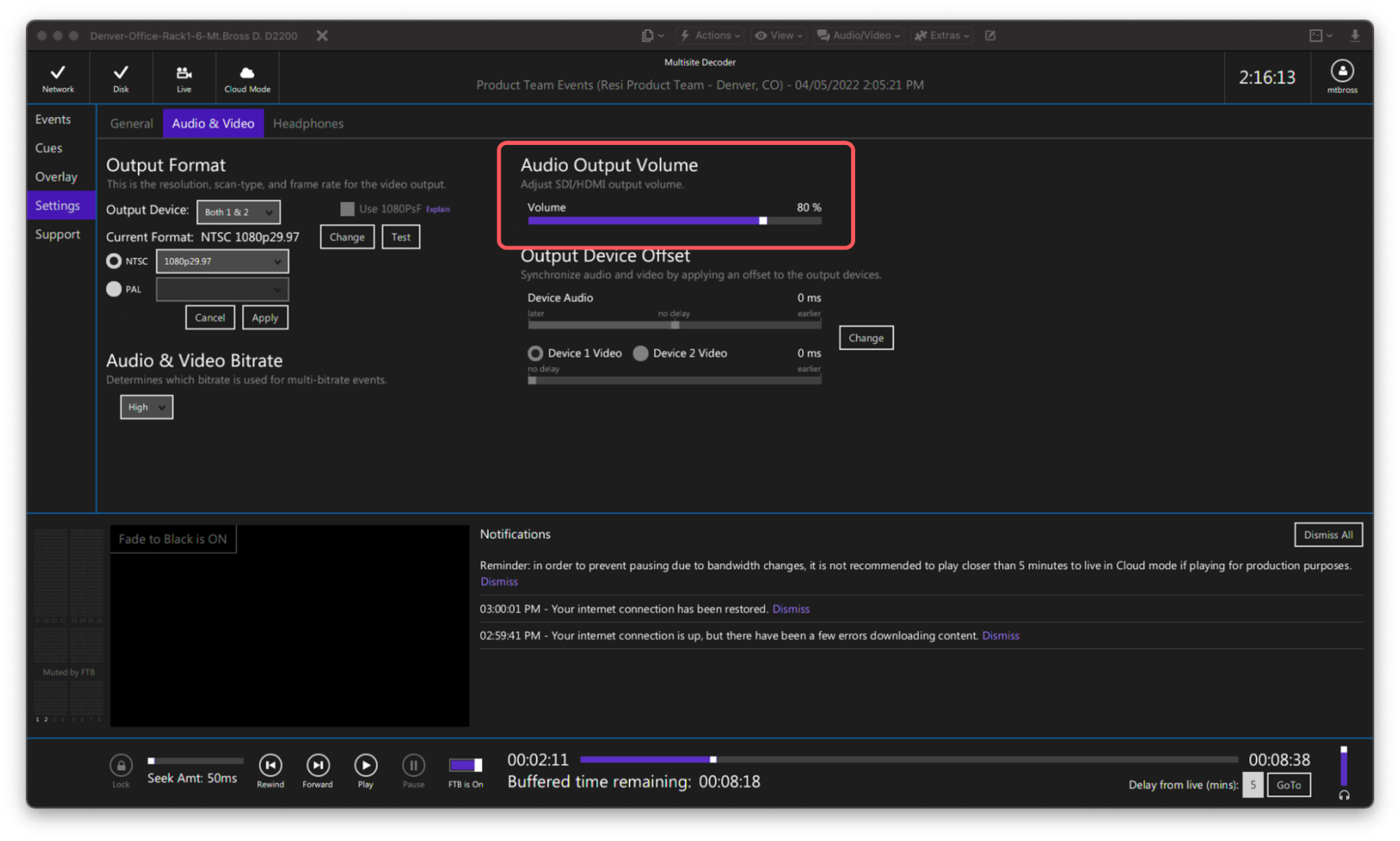 Manage Events on a Decoder