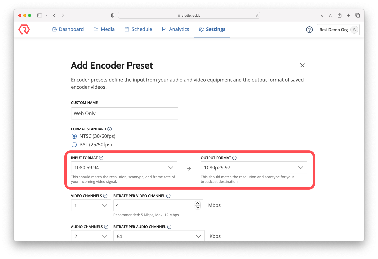 How to Change the Resolution of Your Broadcast