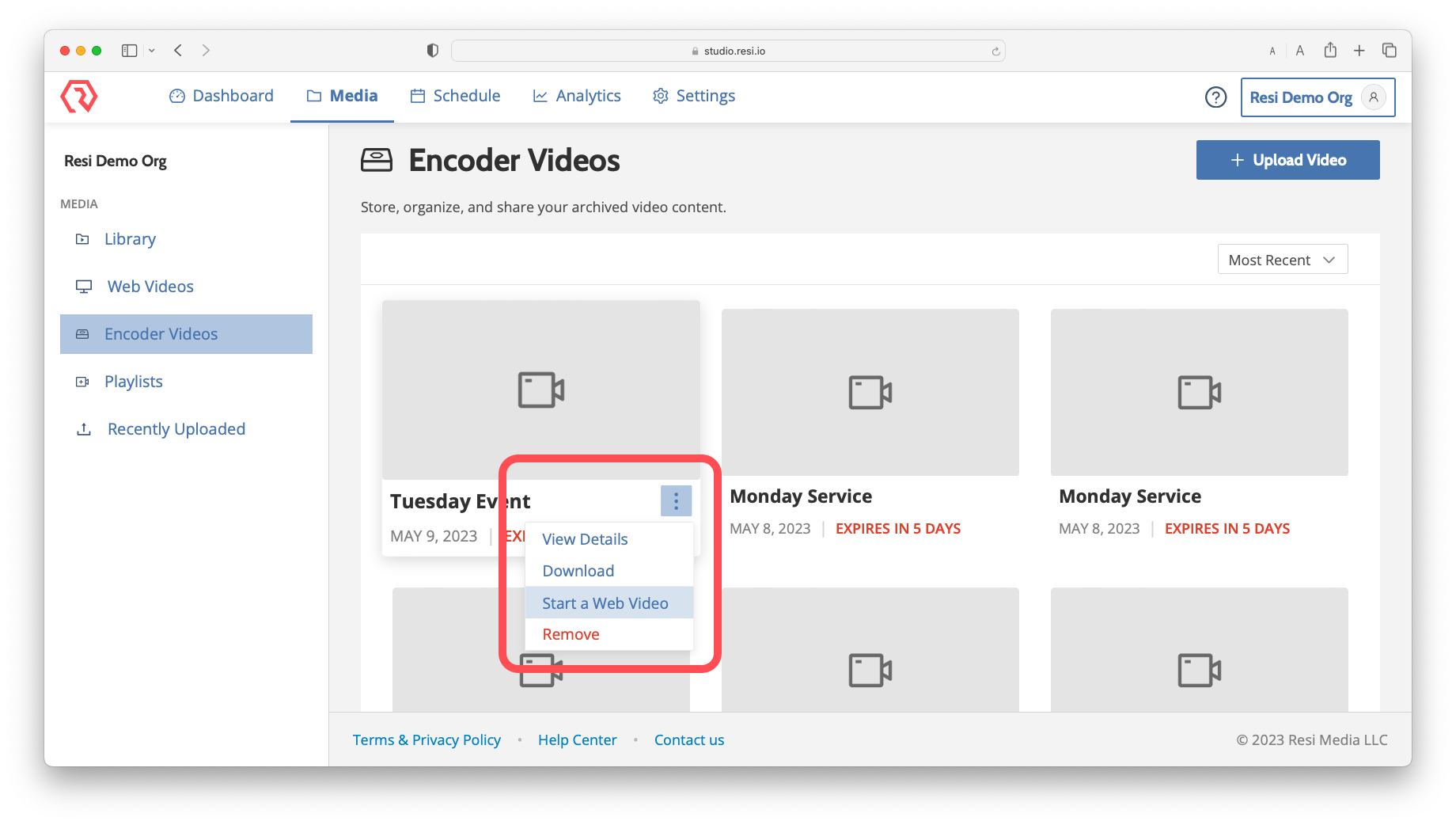 Get Started with Resi (Hardware Encoder to Web)