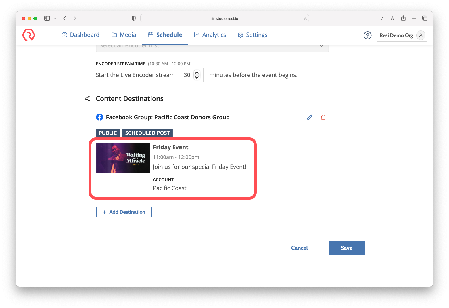 Add Thumbnails to a Broadcast