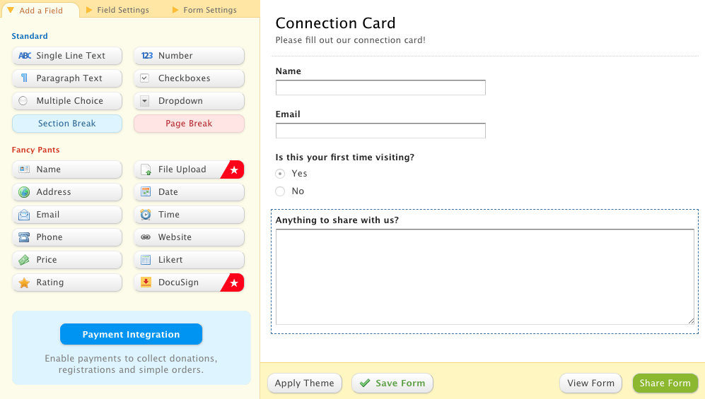 How to Add a Form to your App