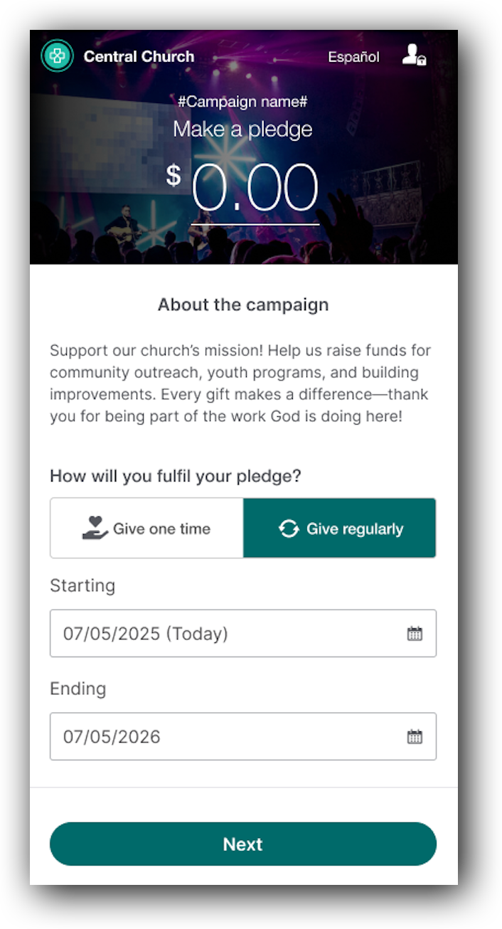 Learning about Campaigns in Pushpay Giving